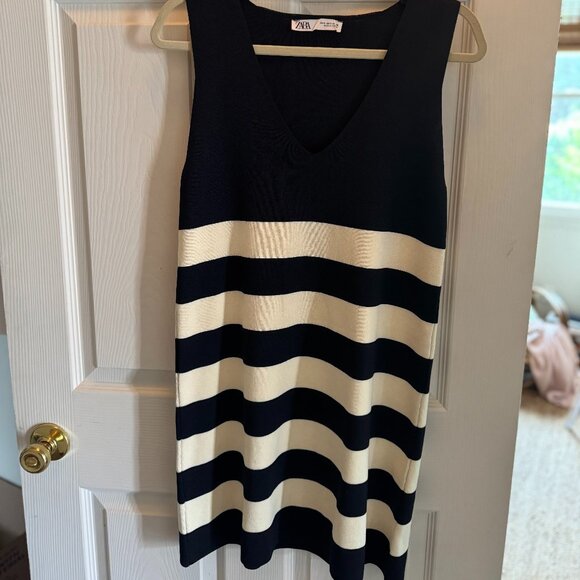 Zara Striped Knit Mini Dress Small - Picture 6 of 6